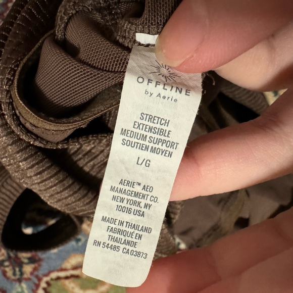 Aerie Cropped Tank Top Ribbed Brown Women’s Large Twist Front Lightweight - Picture 6 of 9